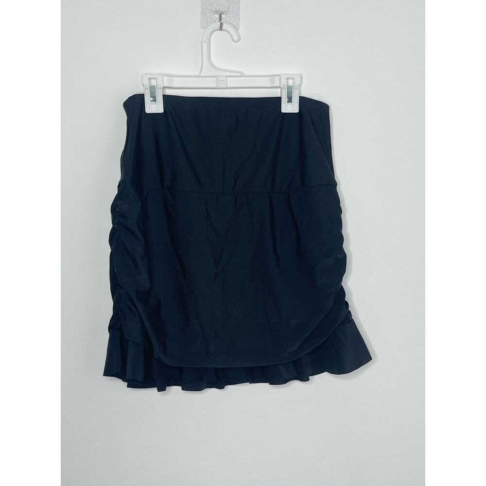 Island Escape Ruffled Swim Skirt, Women's Swimsuit Black Size 12 - Picture 3 of 7